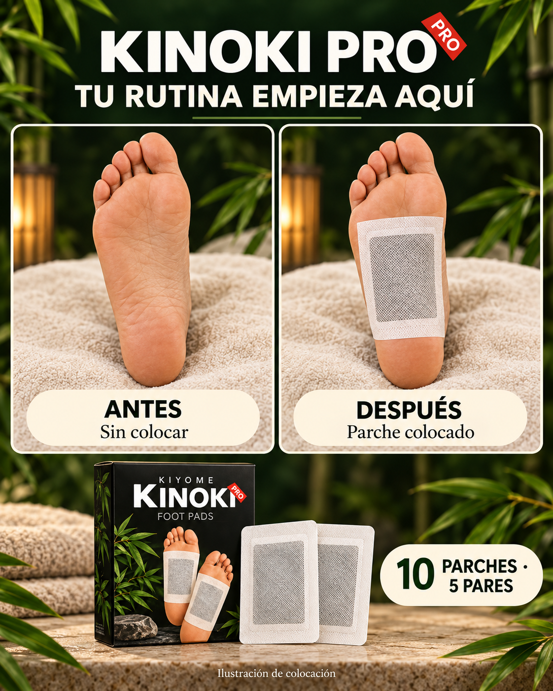 Kinoki Pro · Parches para pies · 10 unidades